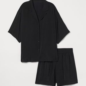 H&M silky matching PJ short set